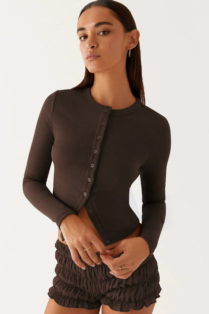 Minimalist Button Cardigan