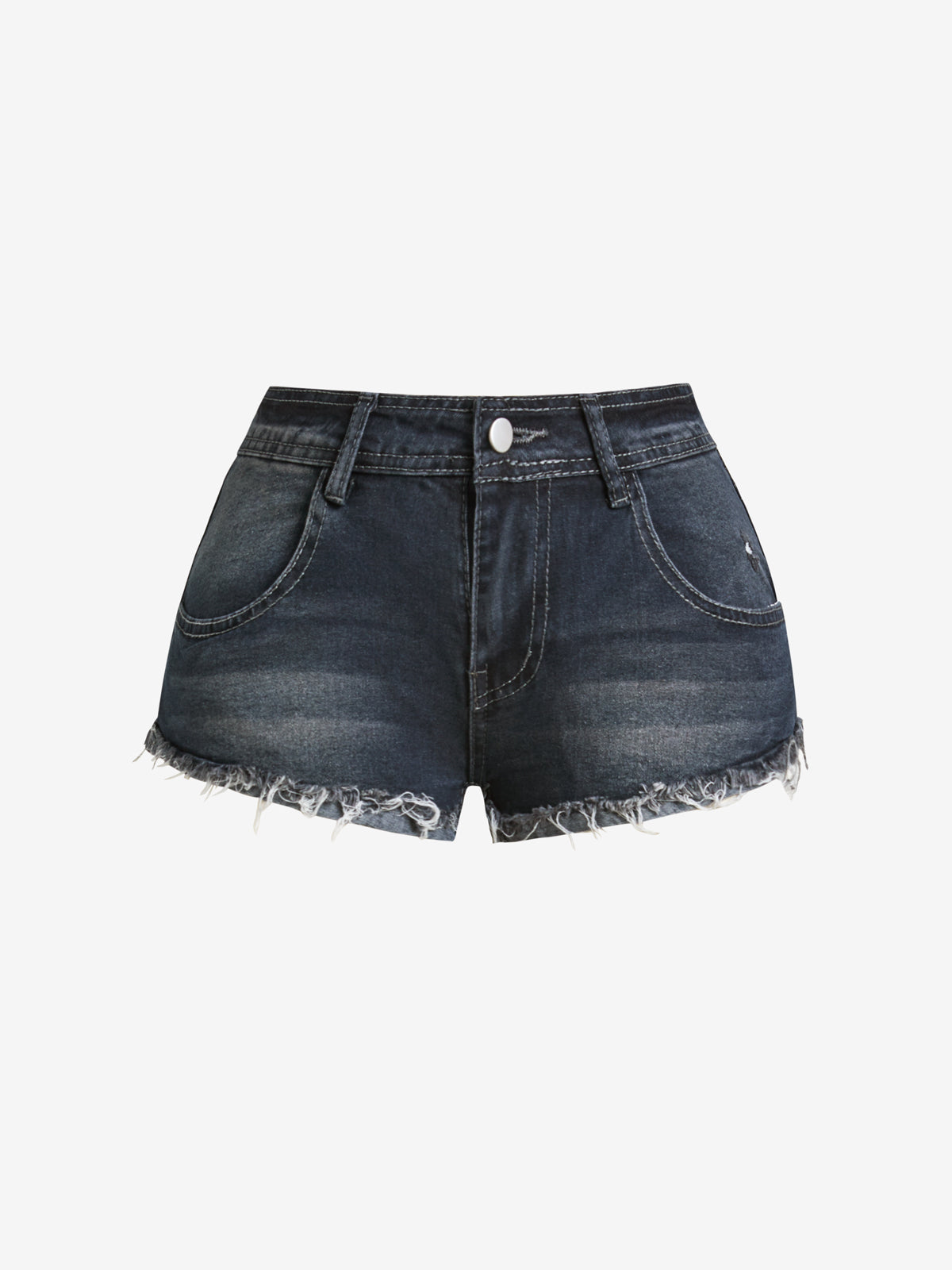 Vintage Design Flap Denim Shorts