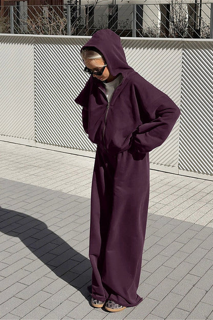 Vintage Hooded Sweatshirt and Jogger Two Piece Set