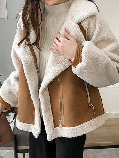Lambswool Suede Patch Loose Jacket
