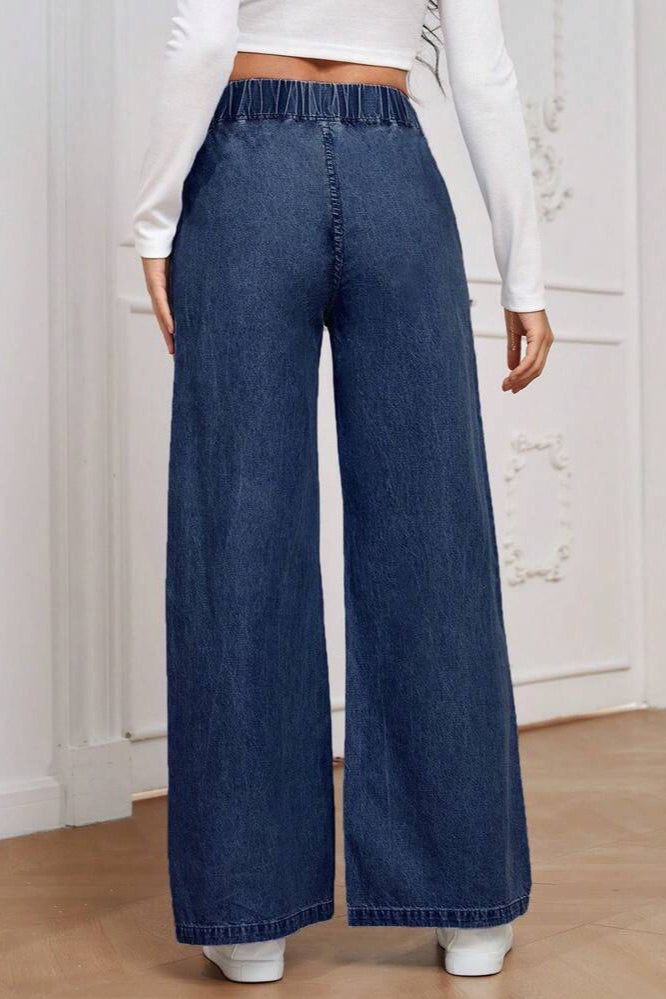 Vintage Elastic High Waist Relaxed Jeans