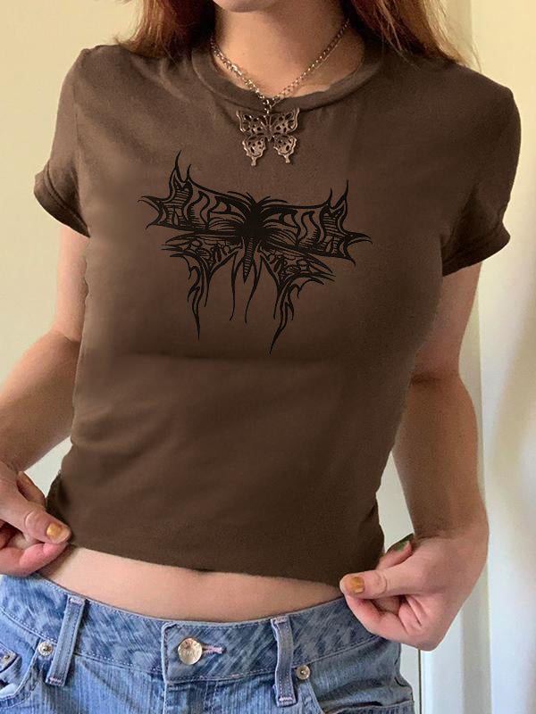 Butterfly Print Short Sleeve Tee