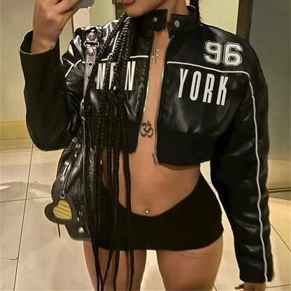 Button Zip Detail Crop Jacket