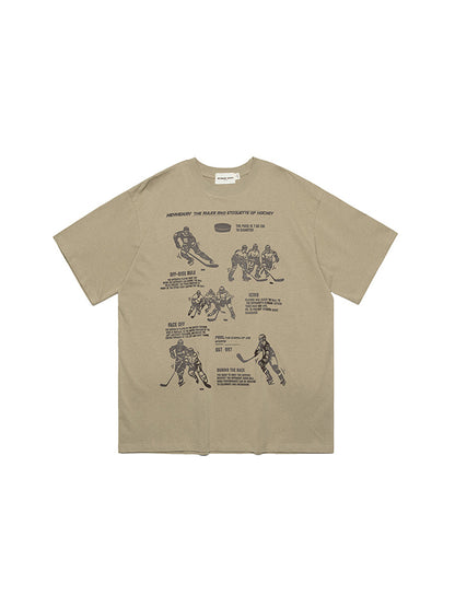 Retro Print Oversized Short Sleeve Tee
