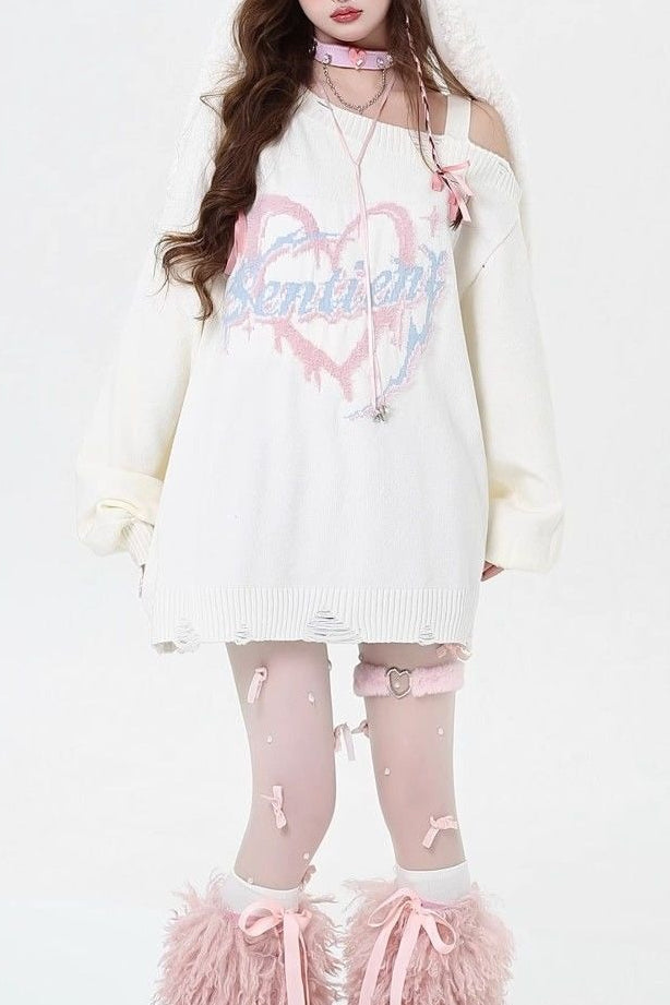 Off Shoulder Loose Knit Versatile Lazy Vibe Sweater