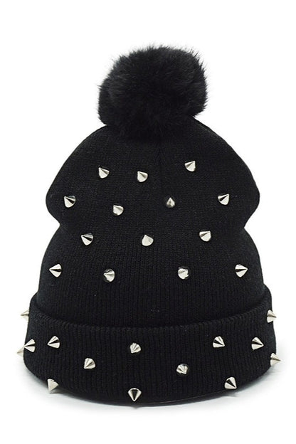 Warm Punk Rivet Knit Hat
