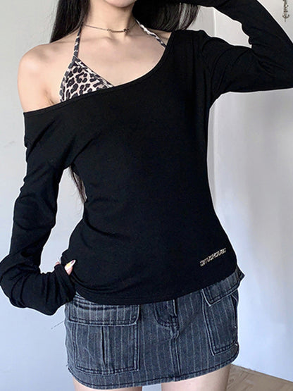 Leopard Print V Neck Long Sleeve Tee