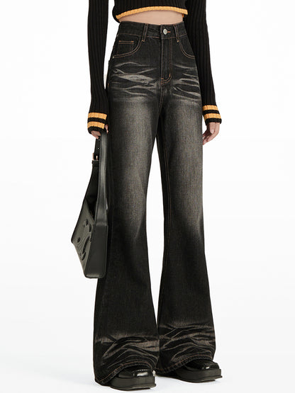 High street loose fit without leg-fitting horns Flare Jeans