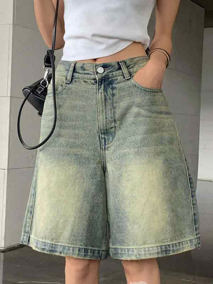Distressed Loose Denim Shorts