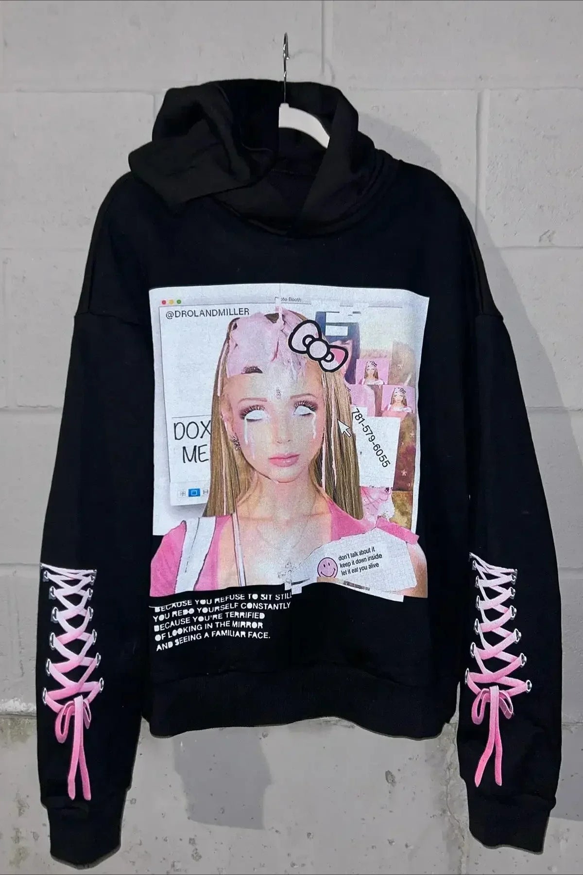 Drolandmiller Y2K Gothic Oversized Grunge Hoodie
