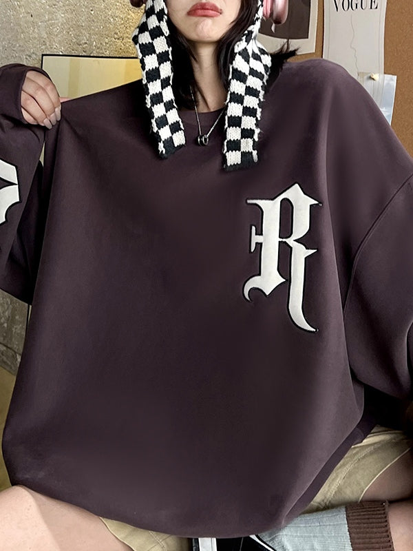 Street Letter Print Oversized Sweatshirt