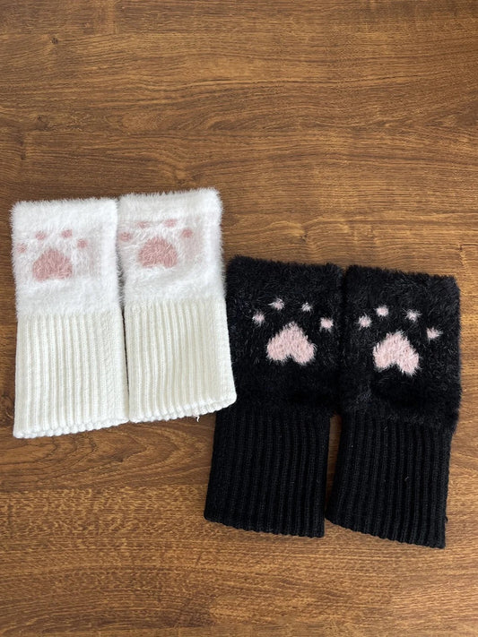Knitted Cat Claw Half-finger Gloves