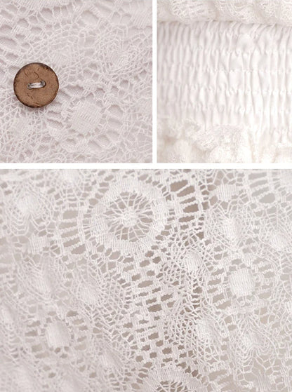 Lace V-Neck Ruffle Mini Boho Dress