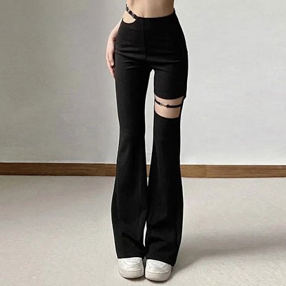 Black Utility Belt Cargo Pants