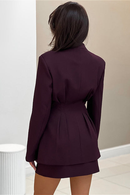 V Neck Waist Cinched Blazer