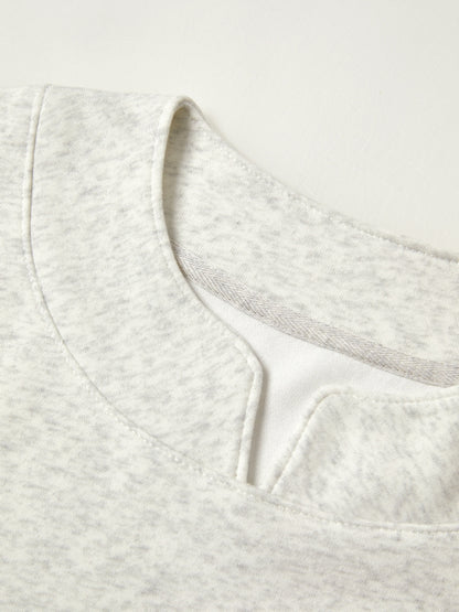 Solid Color V Neck Label Decor Oversized Hoodie