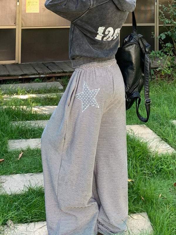 Stripe Star Print Sweatpants