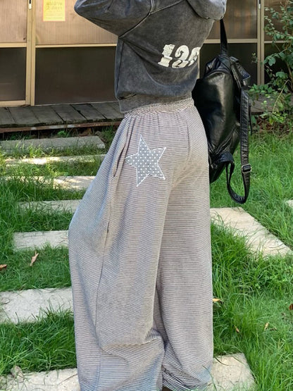 Stripe Star Print Sweatpants