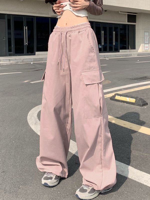 Street Pockets Drawstring Cargo Pants