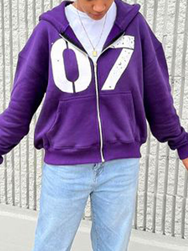 Lettering Oversized Long Sleeve Hoodie