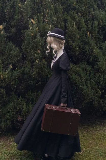 Dark Gothic Nun Long Sleeve Maxi Dress
