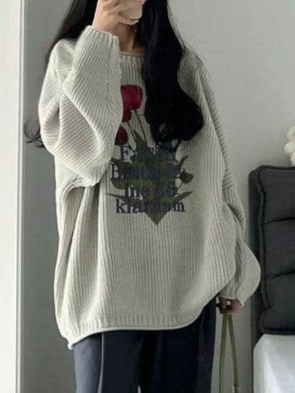 Tulip Jacquard Loose Sweater