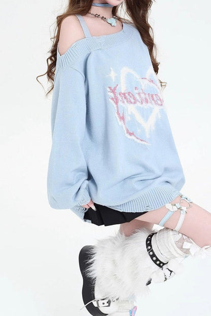 Off Shoulder Loose Knit Versatile Lazy Vibe Sweater