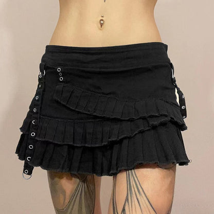 Gothic Street Low Rise Short Skirt