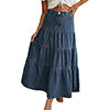 Low-Waisted Old-Fashioned Holiday Style Maxi Skirt