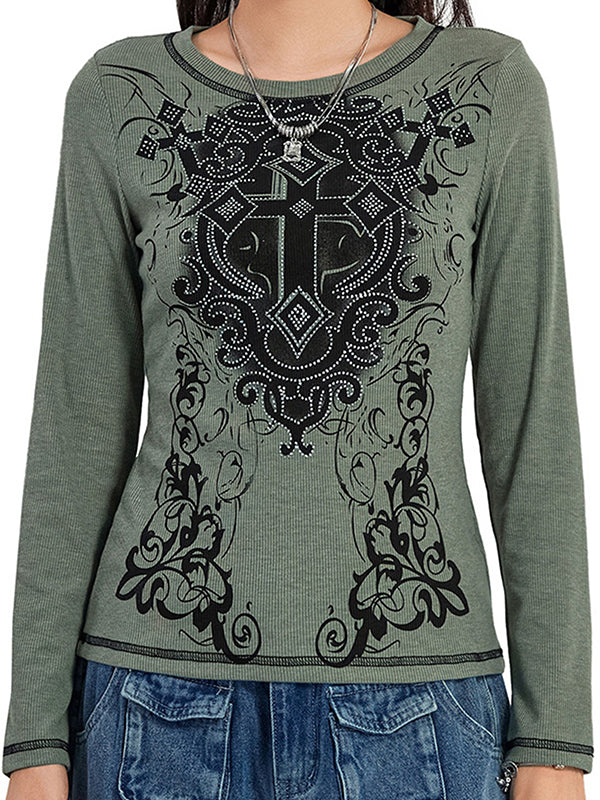 Graphic Print Long Sleeves Tee