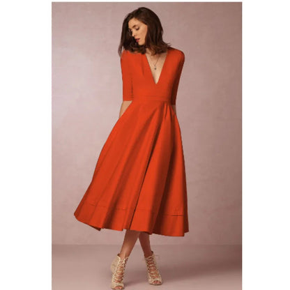 Vestido mini de manga corta con escote en V y corte A para mujer | Ideal para primavera/verano