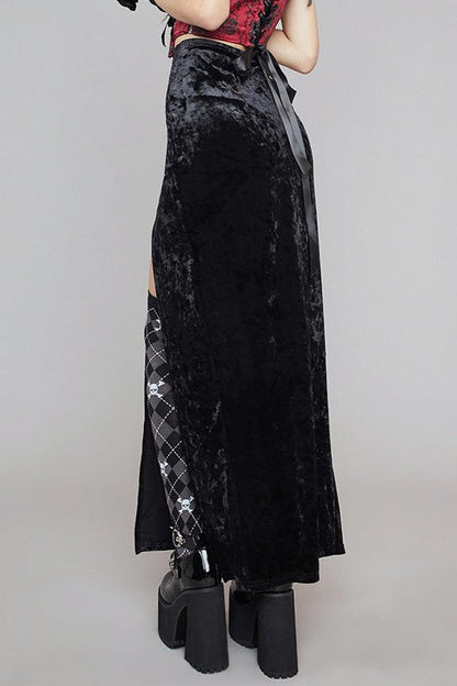 Bow Split Gothic Party Skirt