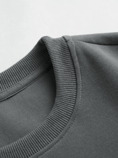 Solid Color Sleeve Embellished Oversized Hoodie