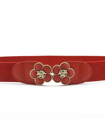 Buckle Party Wedding Street Dailywear Black White Belt Pure Color Red Khaki Fall Winter Spring for Women