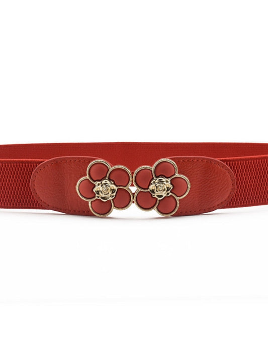 Buckle Party Wedding Street Dailywear Black White Belt Pure Color Red Khaki Fall Winter Spring for Women