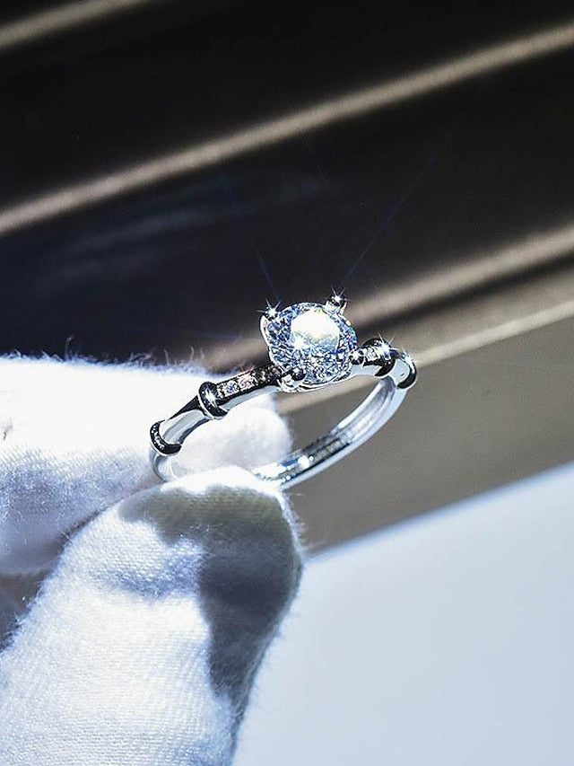 Wedding Ring For Anniversary Party Evening Gift Imitation Diamond Alloy Classic for Women