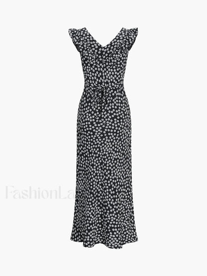 Daisy Floral Graceful Print Long Dress