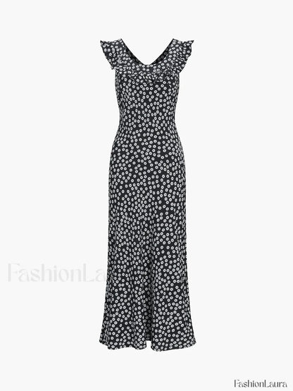 Daisy Floral Graceful Print Long Dress