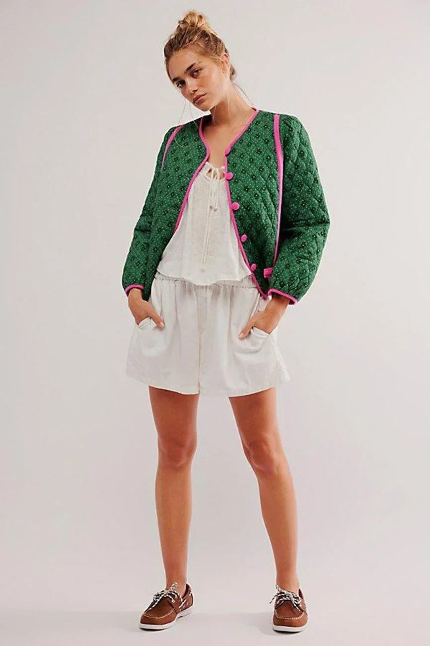 Chaqueta acolchada verde