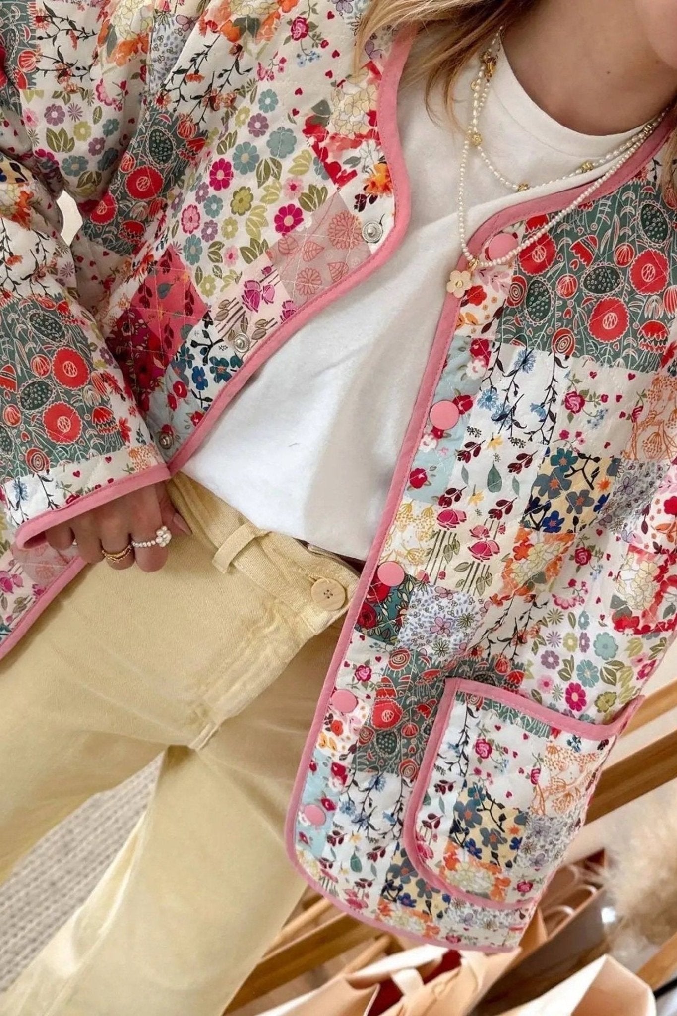 Conjunto de chaqueta acolchada con estampado Dana