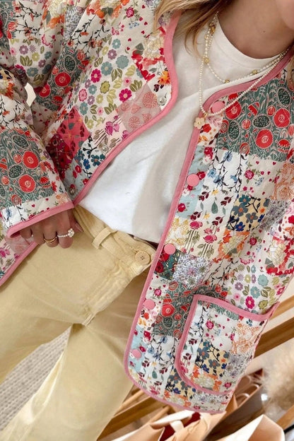 Conjunto de chaqueta acolchada con estampado Dana