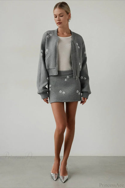 Dandelion Print Sweatshirt Loose Two Piece Set