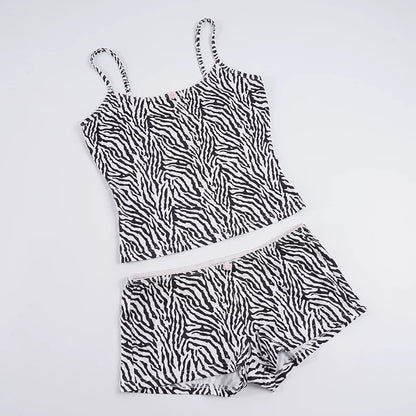 Danica Zebra Print Shorts Set