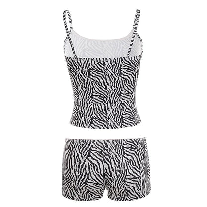 Danica Zebra Print Shorts Set