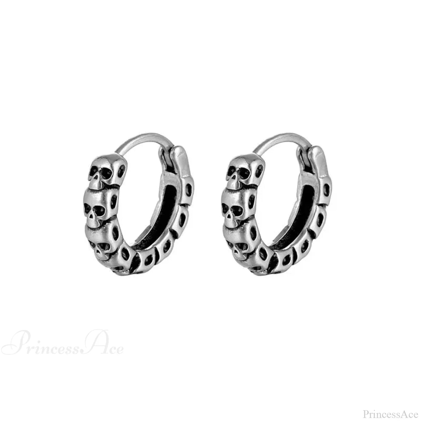 Dark Black Skull Awl Rock Declaration Earring