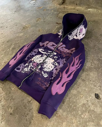 Dark Blazer Sleeve Zip Hoodie
