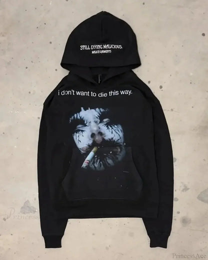 Dark Cartoon Letter Huge Hoodie