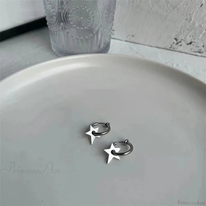 Dark Demon Wings Cross Chain Stud Earring