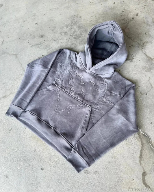 Dark Embroidered Large Hoodie