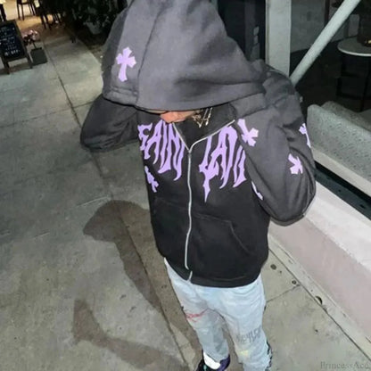 Dark Rhinestone Zip Jacket